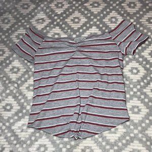 Charolette Russe grey off the shoulder top